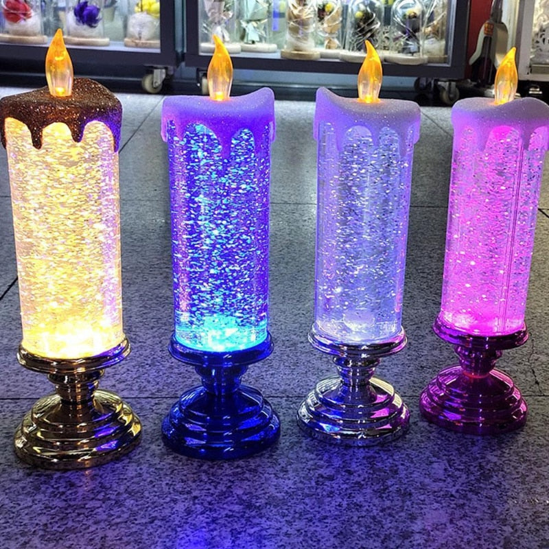 LED Christmas Candles With Pedestal